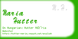 maria hutter business card